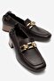 Ferviya Women's Genuine Leather Low Heel Loafer Shoes Brown