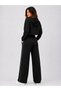 Black Contrast Piping Straight Leg Joggers - 2
