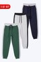 Unisex Children's 3-Piece Stripe Detailed Waist-Tie Elastic Cuffed Sweatpants Set