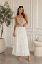 Women's White Gathered Crinkle Linen Textured Bohemian Skirt Elastic Waist Long Maxi Loose Pinterest Summer Wear