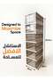 YAH Creation 6-Level YAH Foldable Storage Organizer - Shoe Organizer, Shoe Rack - Transparent Gray, Stackable & Movable, No Assembly Required, Durable Space-Saving Solution for Shoes, Clothes - 2