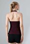 Women's Side Gathered Slit Halter Neck Tank Top 22377 - 4