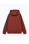 Men's Comfortable Fit Logo Detailed Hooded Long Sleeve Red Sweatshirt - 4