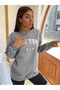 Women's Gray New York USA Printed Hoodie Sweatshirt - 5