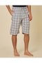 Men Black T-Shirt And White Check Shorts Set - 3
