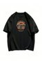 Women's Black Auto Repair Printed Oversize T-Shirt - 3