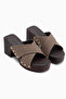 Jamela Mink Cross-Strapped Heeled Women's Slippers - 3