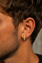 Cornered Triangle Steel Hoop Earrings Unisex 1 Piece