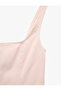 Cotton Sleeveless Zipper Detailed Slim Fit Square Neck Blouse - 3