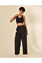 Women Black Pleated Detail Active Pants - 5
