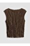 Lcw Vision Khaki Crew Neck Gathered Blouse - 5