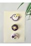 Hairless Baby Hairpin Set of 3 Mixed Purple Handmade Knitted Organic Baby Hair Accessories - 4