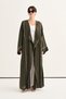 Women's Organic Cotton Abaya with Contrast Detail Khaki - 2