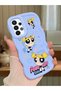 Samsung Galaxy A23 Compatible Case Camera Protector Blue Silicone Couple Phone Case Cartoon Pattern