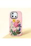 Redmi 12C Compatible Case Camera Protector Pink Silicone Couple Phone Case with Floral Pattern