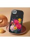 Poco C31 Compatible Case Camera Protector Black Silicone Couple Phone Case with Floral Pattern - 2