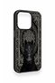 iPhone 14 Pro Compatible Ethnic Horse Figure Patterned Silicone Case - 3
