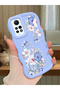 Redmi Note 12 Pro 4g Compatible Case Camera Protector Blue Silicone Couple Phone Case Floral Pattern