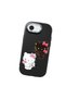 iPhone 17E Compatible Case with Camera Protector Black Silicone Couple Phone Case with Kitty Pattern - 3
