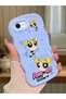 iPhone Se 2020 Compatible Case Camera Protector Blue Silicone Couple Phone Case Cartoon Pattern