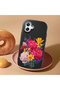 Samsung Galaxy A07 Compatible Case Camera Protector Black Silicone Couple Phone Case with Floral Pattern - 2