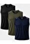 3-Pack Quick Dry Breathable Athletic Technical Athlete Zero Sleeve T-Shirt