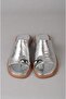 Seç 4099 Genuine Leather Women's Flip Flops (Heel Height:2Cm) Silver - 2