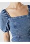 Trendlucky with a Difference Square Collar Women Jean Dress - 3