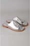 Seç 4099 Genuine Leather Women's Flip Flops (Heel Height:2Cm) Silver - 3