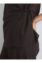 Alita City Lcw Vision Brown Viscose Plain Double Breasted Sleeveless Women's Blouse with a Difference - 3