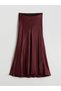 Trendlucky Satin Skirt with Elastic Waist and Contrast Detail - 5