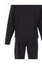 Men's Regular Cut Stand Collar Straight Leg Cotton Black Tracksuit Set - 5