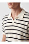 Esvab • Modern & Distinctive Devrik Roba Collar Striped Men's T-Shirt - 4