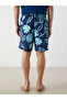 Trendlucky Men's Knee Length Patterned Swim Shorts with Difference in Length - 4