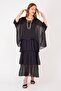 Women's Italian Authentic Prato Bat Sleeve Layered Silk Dress