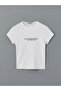 Original Oval Collar Slogan Printed Women's Bodysuit - 5