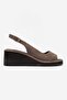 Orlena Mink Suede Genuine Leather Wedge Heeled Sandals - 4