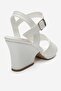 Sylvar White Knitted Women's Wedge Heeled Shoes - 5