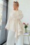 Premium Side Ruffle Modal Blouse - Cream - 2