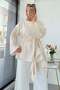 Premium Side Ruffle Modal Blouse - Cream - 7