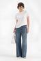 Women's Jacquard Fabric Detailed Design Palazzo Jeans - 2