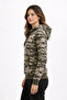 Women's Camouflage Patterned 2 Thread 4 Season Hooded Kangaroo Pocket Hoodie Sweatshirt - Camouflage - 2