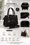 Elegant Simple Two-Compartment Fully Lined Black Fully Lined Faux Leather Two-Compartment Hand and Shoulder Bag - 2