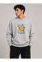 Fuel Your Harder Print Detailed Crew Neck 2 Thread Sweatshirt with Embroidery Detail