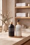 Glass Liquid Soap Dispenser Set with Bamboo Stand 2-Piece – Kitchen Hand and Dish Detergent Dispenser 500 ml - 7