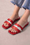 Prato Red Satin Polka Dot Stylish Women's Daily Slippers - 3
