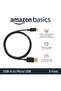 كابل شحن AmazonBasics USB 2.0 من النوع A إلى Micro B (عبوة من قطعتين)، بطول 3 أقدام، أسود - 2