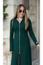 Women's long sleeve front zipper imported crepe dress - 5
