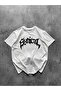 Crew neck short sleeve t-shirt with front print - streetwear casual basic cotton tee - white - 4