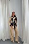 Women's Yellow Garnished Pocketed Belted Shirt Pants Set Wide Leg